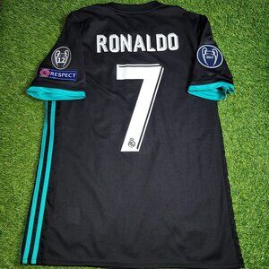 Cristiano Ronaldo Real Madrid 2017 2018 UEFA Away Soccer Jersey Shirt M